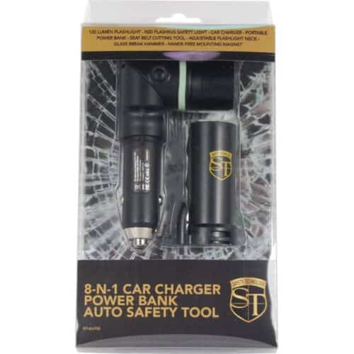 8-in-1 Car Charger Power Bank Auto Safety Tool