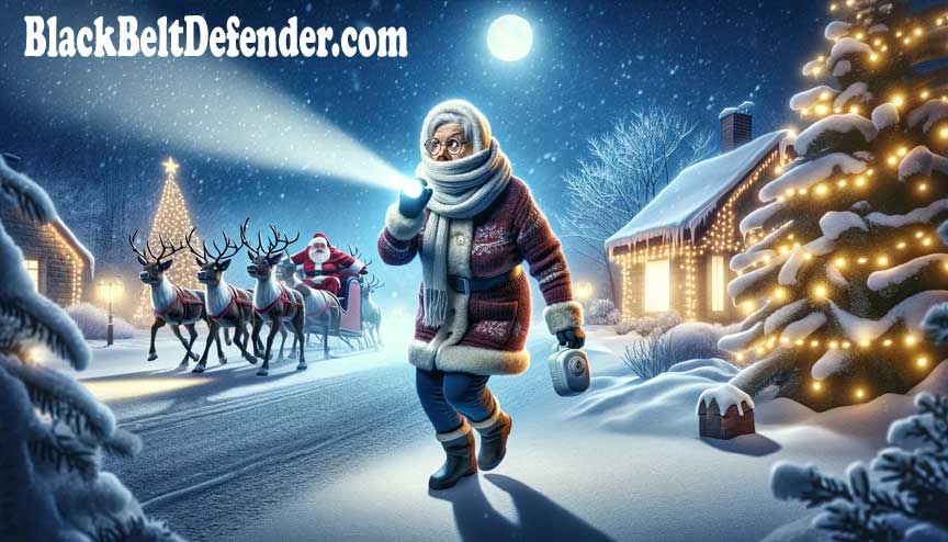 Grandma not run over by reindeer